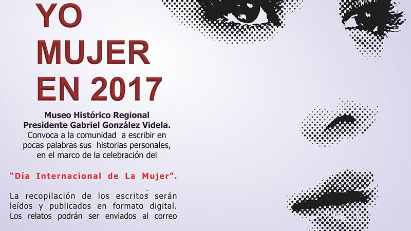 Yo mujer 2017 Afiche de convocatoria relatos de mujeres.