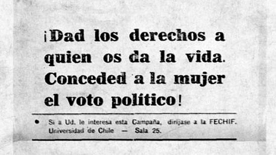 Volante campaña voto femenino
