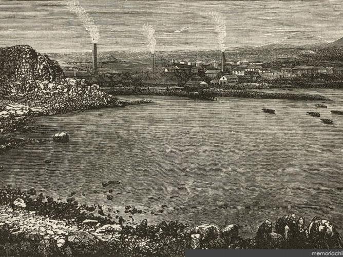 Fundición de cobre y puerto de Guayacán, 1872