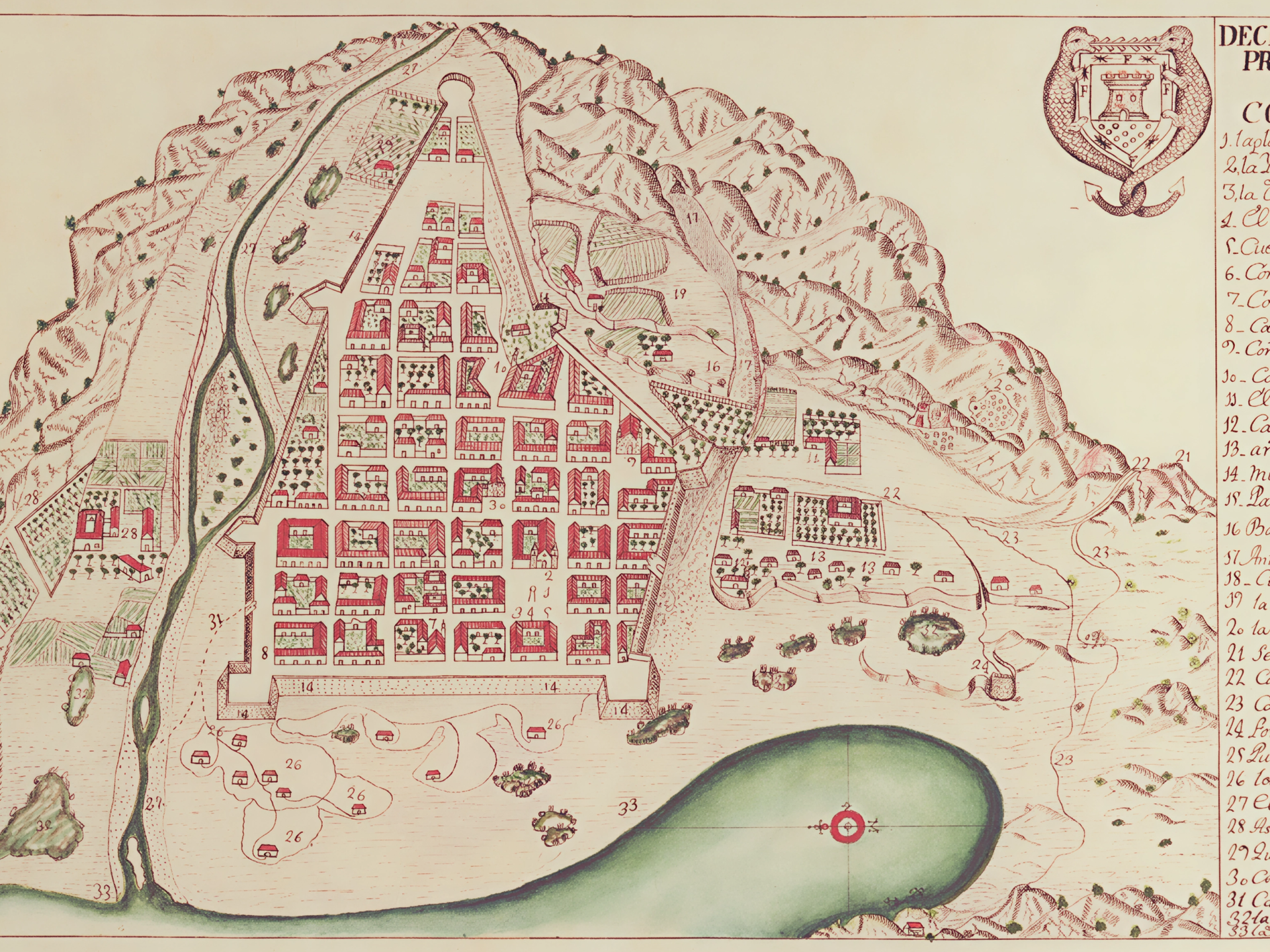 Plano de La Serena siglo 18