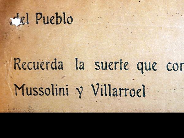 Panfleto expuesto en seminario de historia en La Serena.