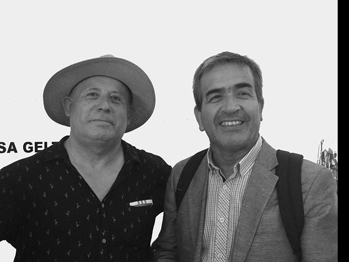 Iván Barraza junto al Concejal de La Serena Robinson Hernández en la inauguración de &amp;quot;Retrospectiva Óleos&amp;quot;.