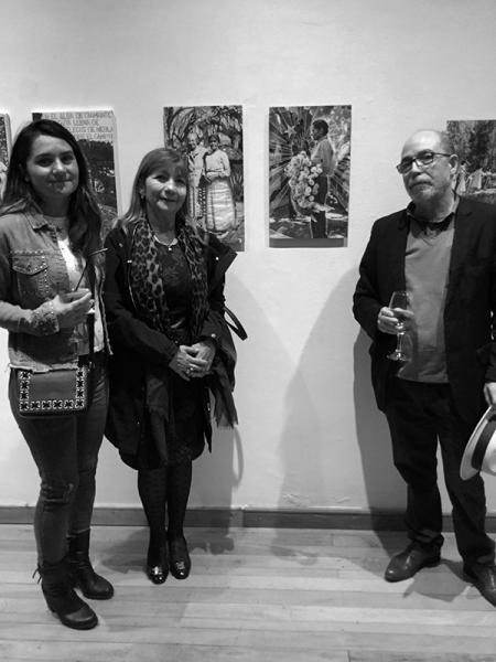 Rocío Rojas; Susana Rigollet y Tomás Castillo en la inauguración de &quot;Gabriela Mistral Imagen de Vida&quot;.
