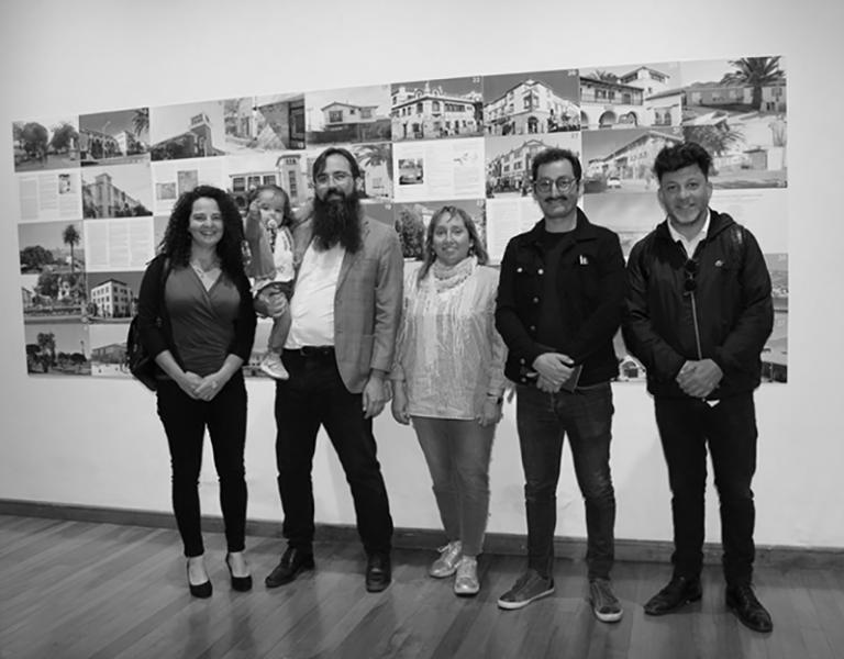 Los arquitectos Macarena Díaz; Alejandro Orellana; Alma Ponce; Sebastián Bazo y Nelson Sepúlveda en la exposición del Plan Serena.