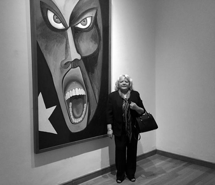 Irma Rivera Castro en la inauguración de &quot;Bandada de Girasoles&quot; en La Serena.