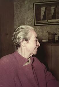 Retrato de Gabriela Mistral exhibida en &quot;Gabriela Mistral Imagen de Vida&quot;..