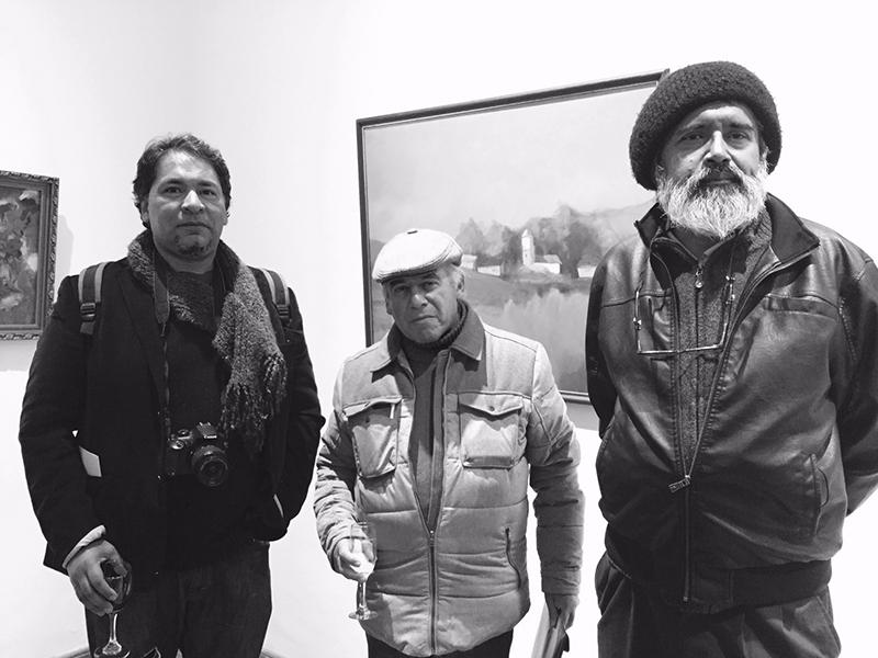 Los artistas Fernando Pizarro, Luis Rivera y Hernán Godoy