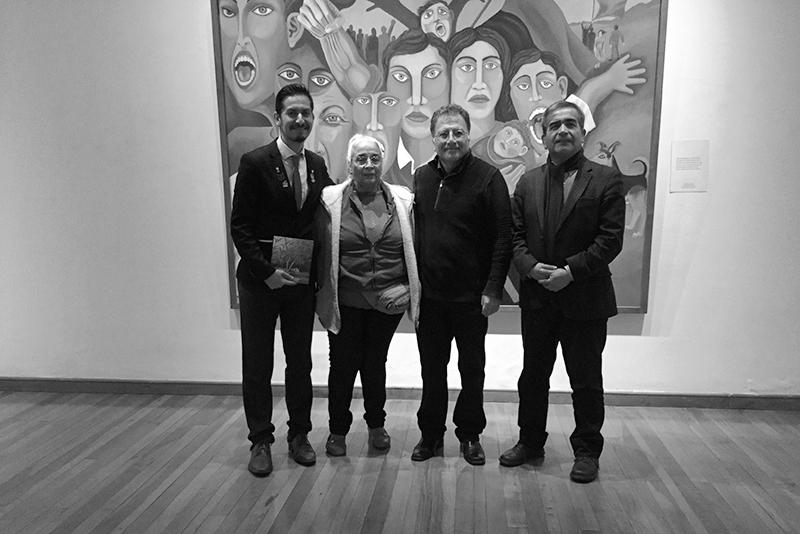 Félix Velasco, Irene Machuca, Jorge Martínez y Robinson Hernández en la inauguración de &quot;Bandada de Girasoles&quot;