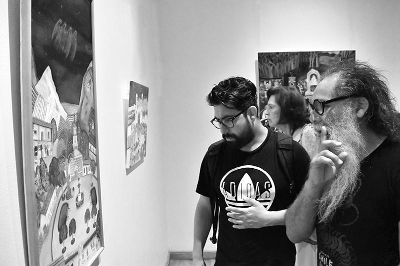 Artistas concurrentes a la inauguración de &quot;Retrospectiva Óleos&quot;.