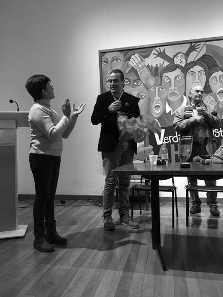 Yelena Monroy y Cristian Cruz cerrando el seminario de Derechos Humanos en La Serena.