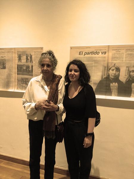 Inês Paulino y Catalina Juger en la inauguración de la exposición de La Serena.