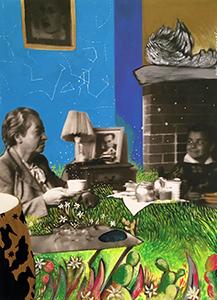 Obra de Jaime Alfaro de la exposición &quot;Gabriela Mistral Imagen de Vida&quot; en La Serena.