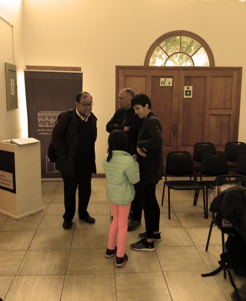 Luis Poirot, Fernanda Larraín y Rodrigo Iribarren en el museo